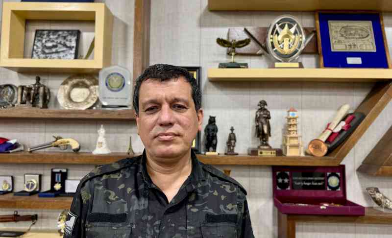 Plaques, scimitars and badges line the wall of Abdi’s office, including a bronze of Napoleon and a miniature of the Eiffel Tower from French special forces troops